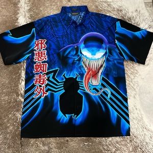 Changes Marvel Men’s XL Venom Button Down Polyester Collard Shirt